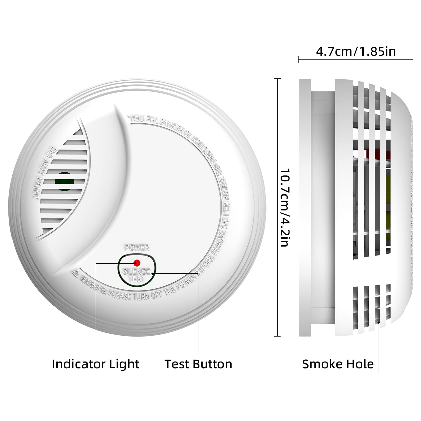 Rilevatori di fumo Clouree, allarme fumo Wi-Fi compatibile con l'app Tuya/Smartlife, mini allarme antincendio wireless interconnesso, modello PA-437W(5pz.)