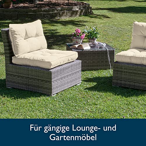Beautissu Lounge Kissen Outdoor 60x60 cm Beige – Bequemes Sitzkissen Gartenstuhl 10 cm dick Sitzpolster Auflagen für Rattanmöbel Gartenmöbel Polster für Stühle Sessel Stuhlauflage Indoor – xLuna