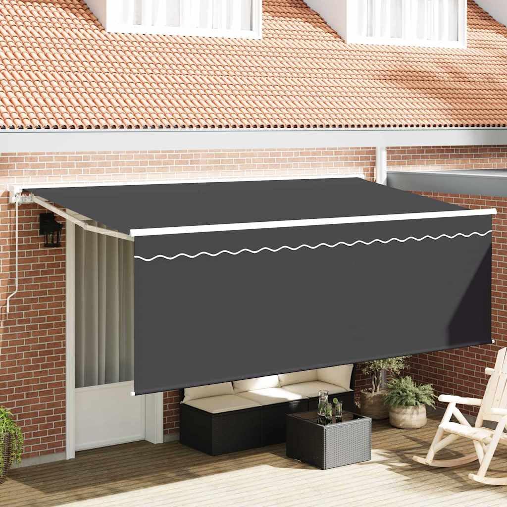 Tenda da sole retrattile color crema, 350 x 200 cm, in poliestere e alluminio, resistente alle intemperie, ai raggi UV, con braccio articolato, per giardino, terrazza e balcone, pratica