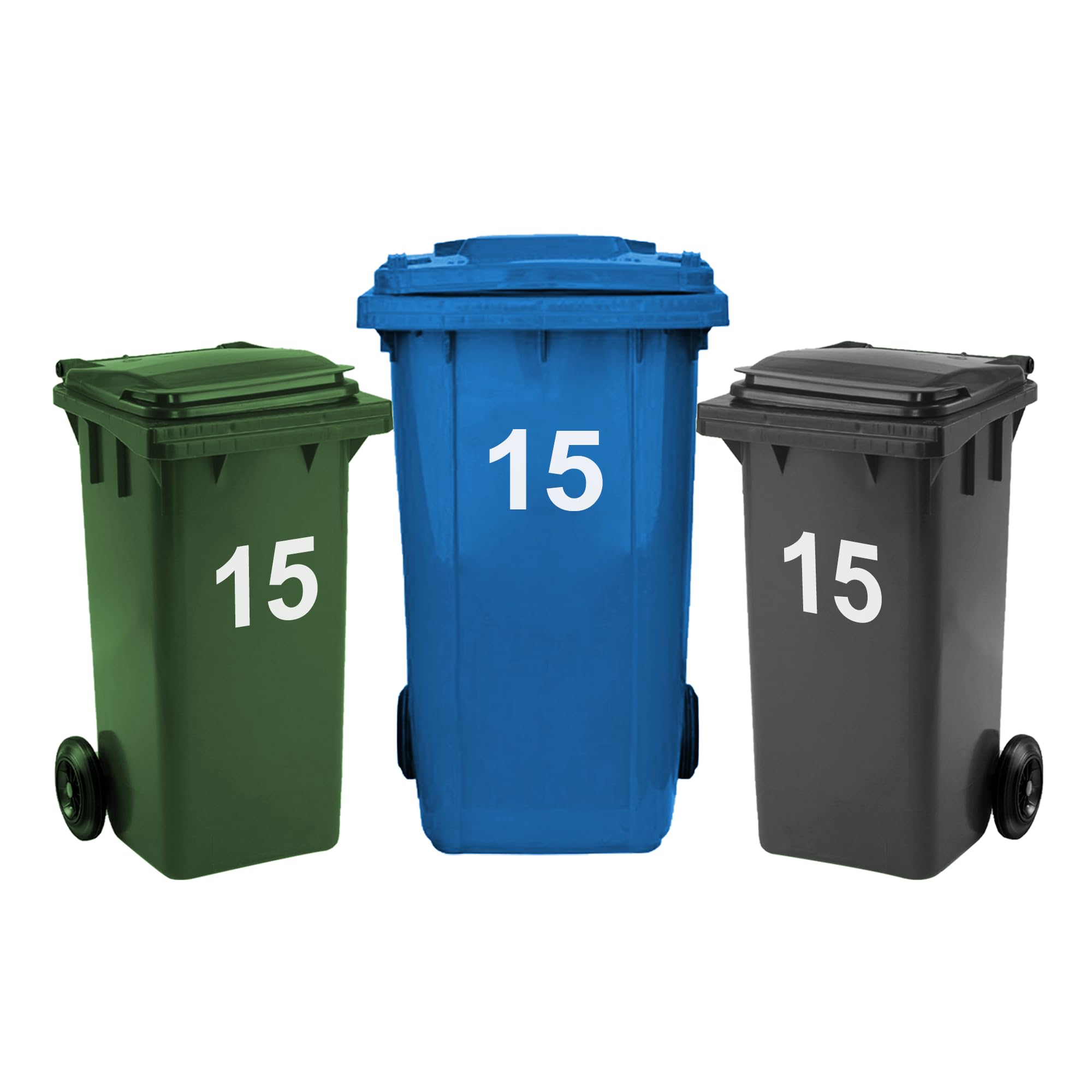 Rubigo 3 x Bin Numbers for Wheelie Bins, 0-99, Letters A-D, 17.5cm Dustbin Stickers, Easy Application Stick On Number Stickers - Weatherproof Self Adhesive Vinyl (5) — view 26
