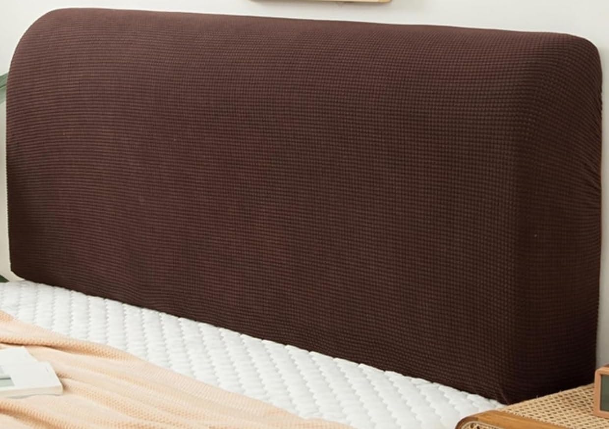 Rtsfkfs Brown Bedside Headboard Cover - Velvet Dustproof Slipcover, Elastic Bedspread For Single, Double, King Beds (, 130Cm/51In)