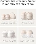Eufy Diaphragme original (2-Pack) pour pompe à sein portable E10/S1/S1 Pro, Silicone de qualité alimentaire, règlement d'aspiration, facile à nettoyer et à installer