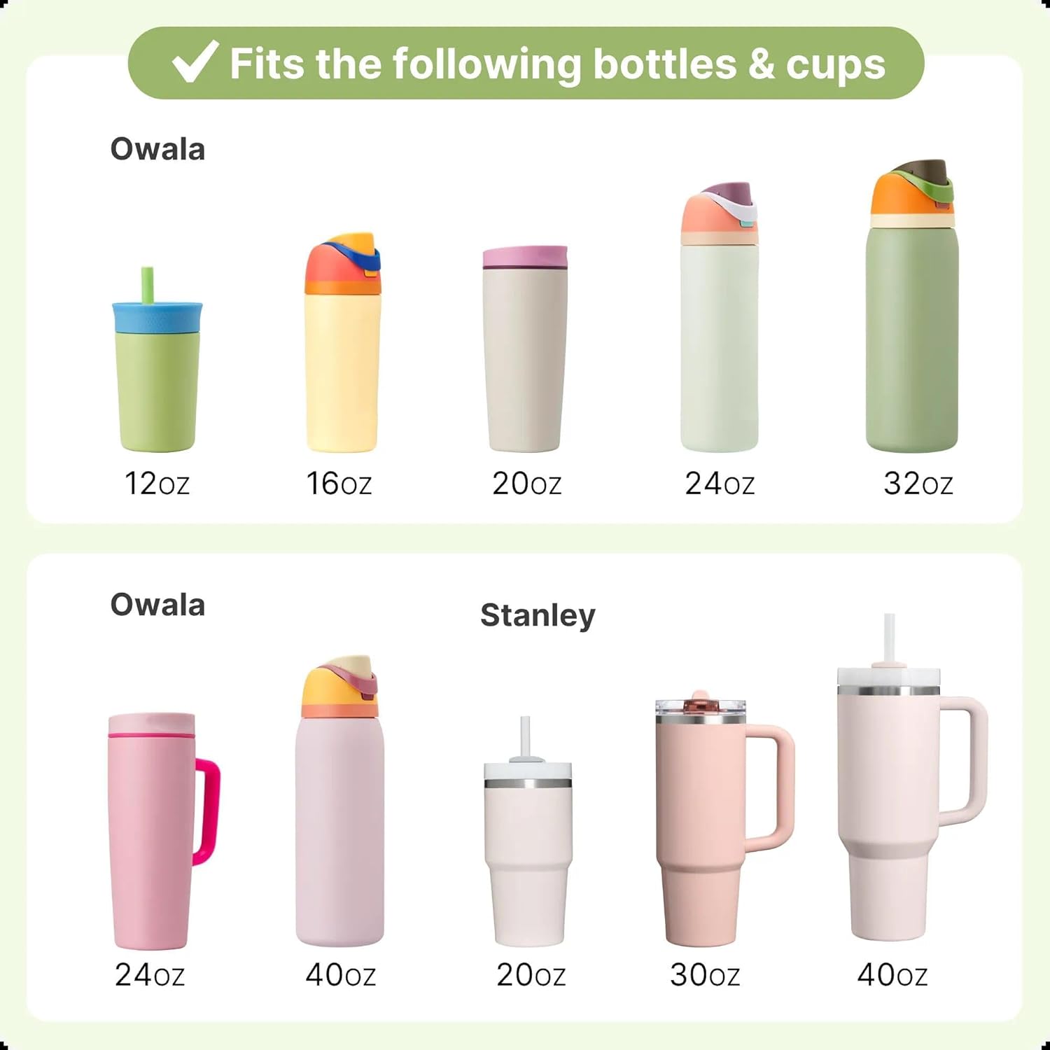 Water Bottle Handle Strap Compatible with Owala, Stanley, HydroJug, Handle Strap for Stanley Cup, Hydro Flask and Most 12-40oz Water Bottles