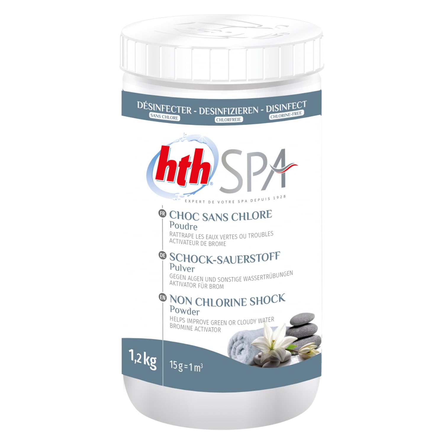 Happy Garden Poudre Choc sans Chlore pour Spa Gonflable, 1,2kg