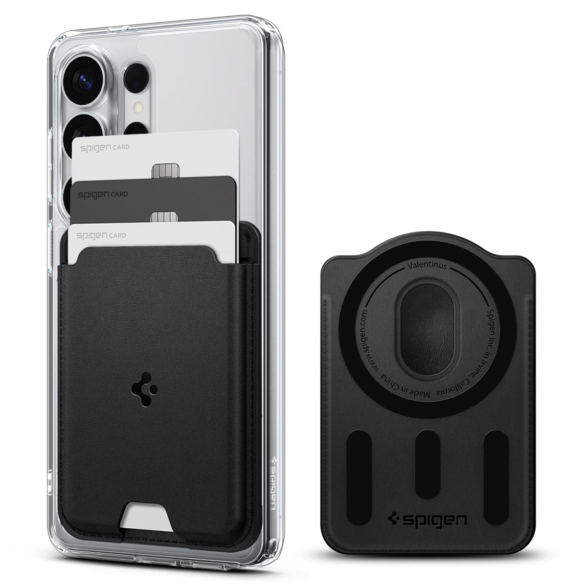 Spigen Valentinus MagFit Portafoglio Magnetico Compatibile con Samsung Galaxy S26 & S25 Serie, S25 Edge e Z Fold 7 - Nero