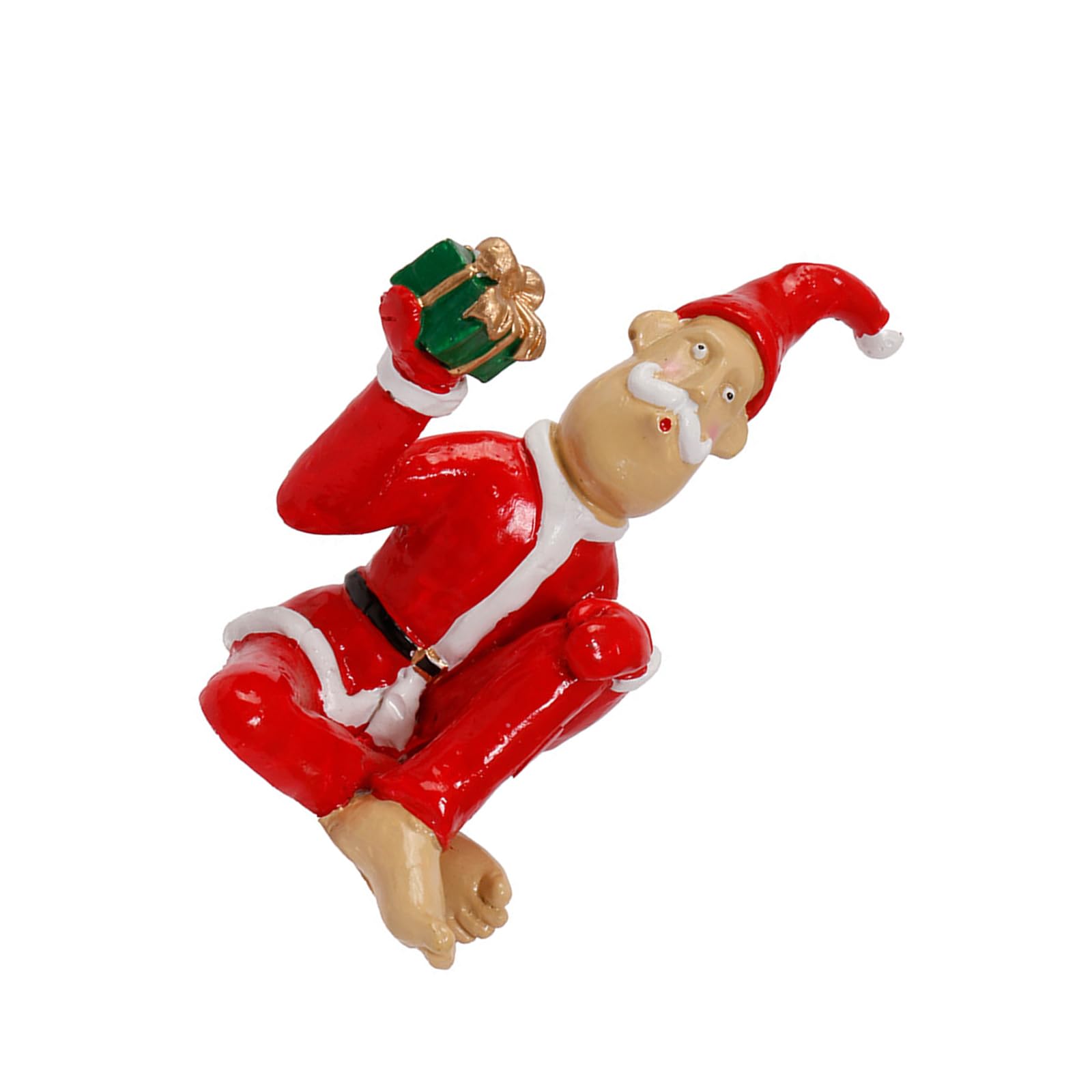 Sisyeuo Santa Resins Decoration Figurine Sculpture for Family Room Offices Child Holiday Accent Santa Resins Sculpture