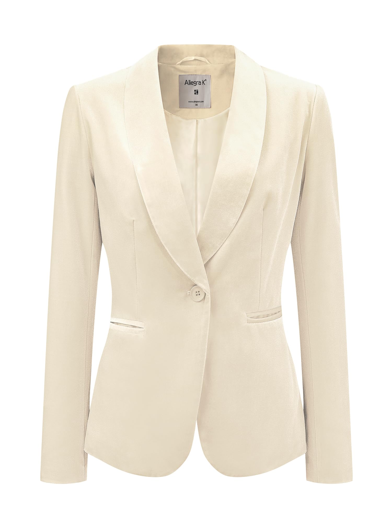Allegra K Blazer en Velours Femme à Col Châle avec 1 Bouton Déguisement Veste d'affaires Décontracté
