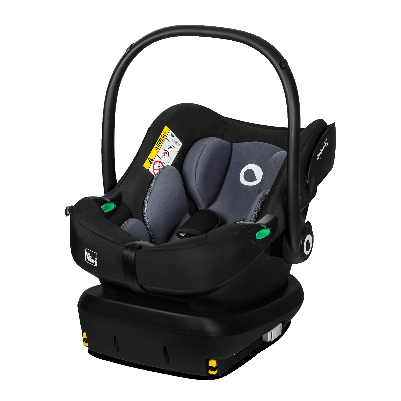 LIONELO ASTRID Base i-Size Base, Base para Asiento de Coche Astrid, Fácil Montaje con Sistema Isofix, cumple con la norma i-Size, Montaje a presión, indicador de instalación correcta | Fácil instalación con sistema ISOFIX, instalación a presión, indicador