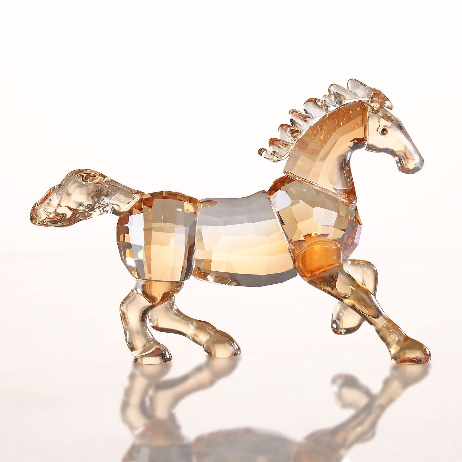 Amazon.co.jp: クリスタル ランニング 馬 干支 馬 馬 置物 テーブル