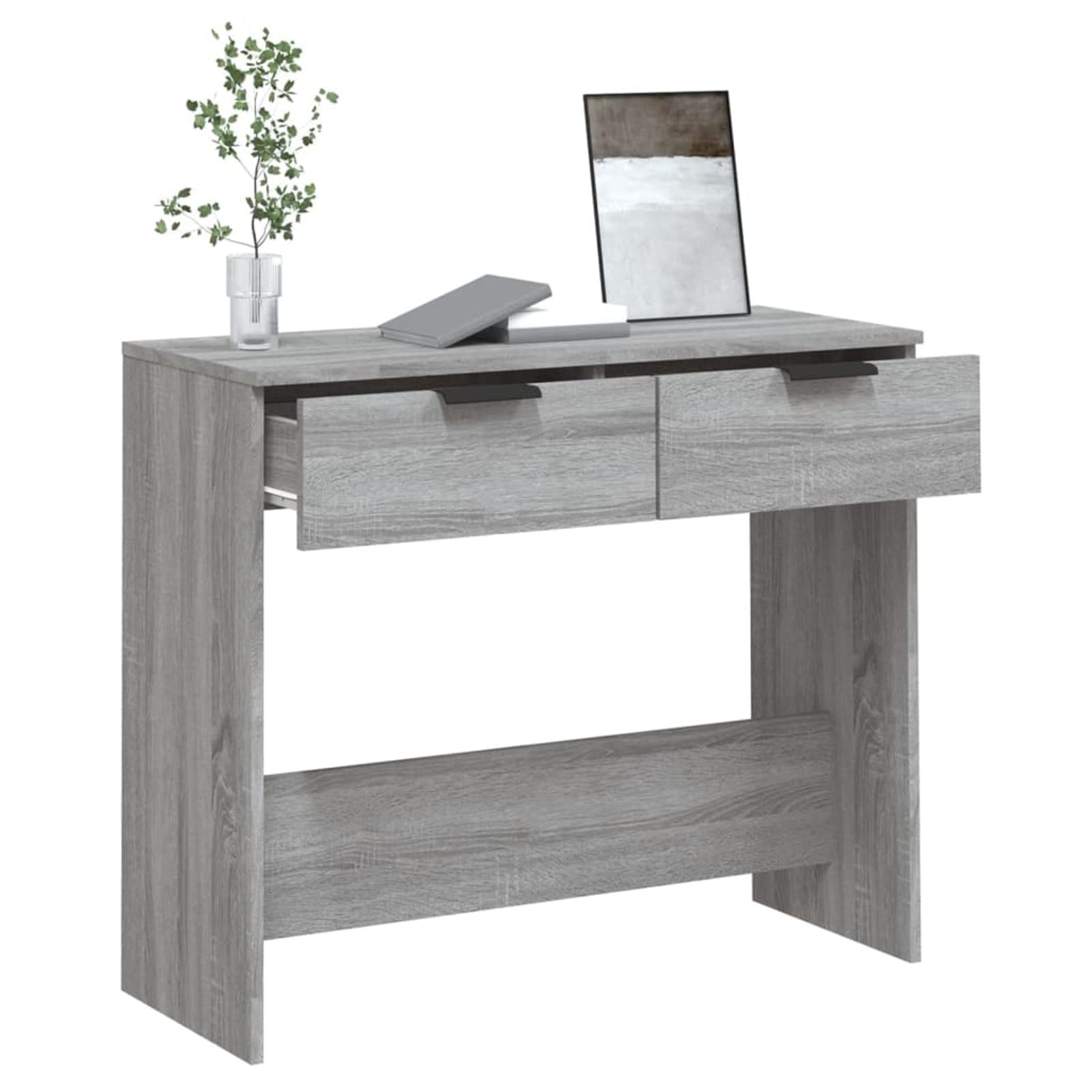 Homgoday Mesa Consola Madera contrachapada Gris Sonoma 90x36x75 cm Mesas auxiliares de salón,Mesa Consola Recibidor Mueble de Entrada Estrecha Clásica