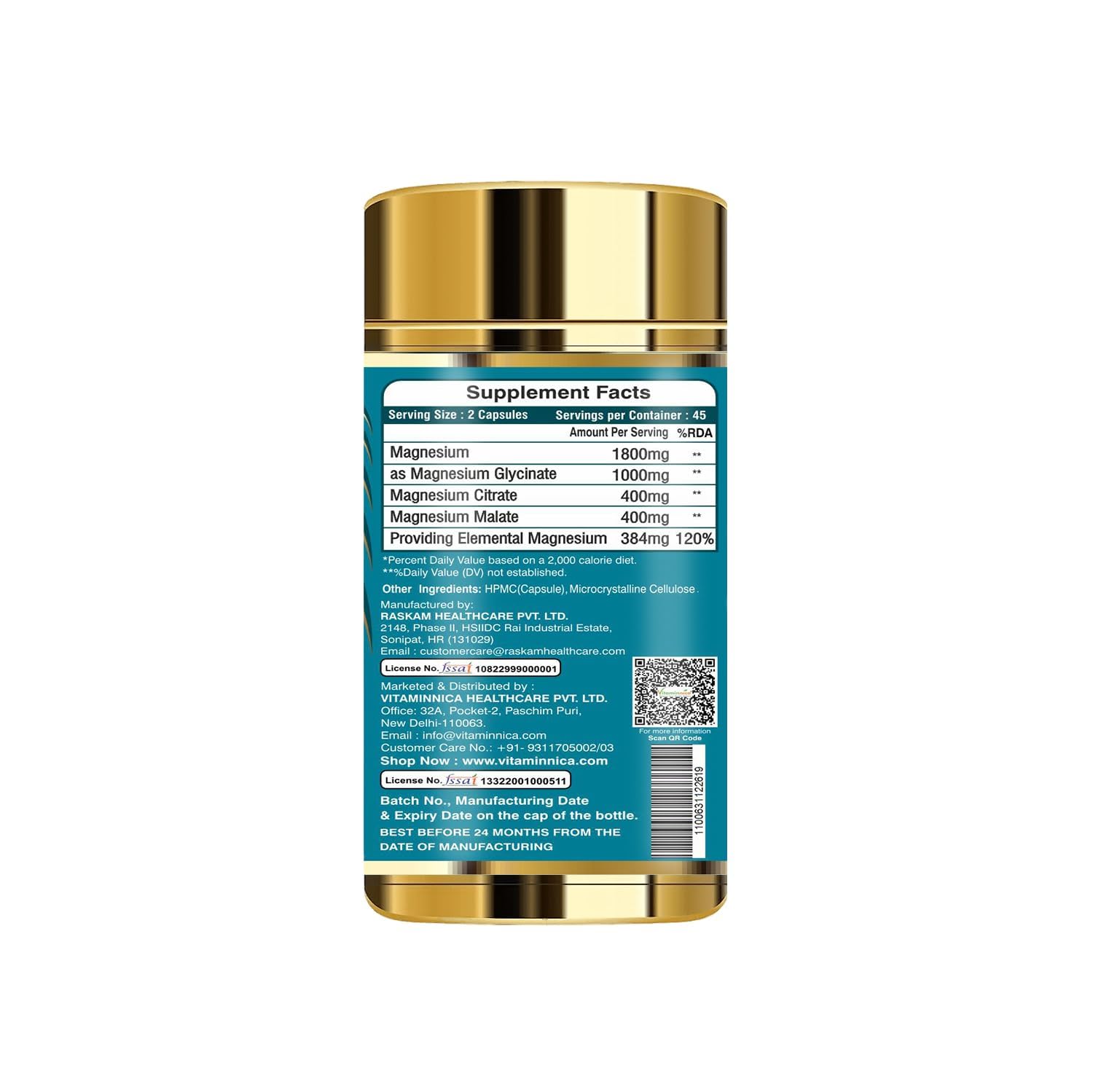 Vitaminnica Magnesium 3-in-1 Complex Capsules – Glycinate, Citrate & Malate for High Absorption, Muscle Function, Relaxation & Sleep Support – Bone & Nerve Health – 90 Vegan Capsules — Amazon image 3