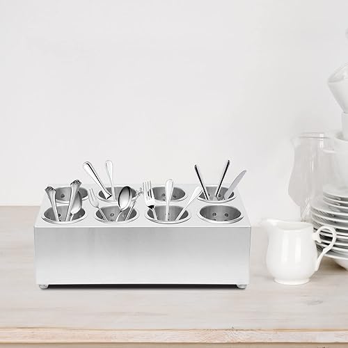 Miniatura 2 de DYRABREST Organizador de cubiertos de cocina de 8 agujeros para almacenamiento de utensilios de acero inoxidable organizador de cubiertos para