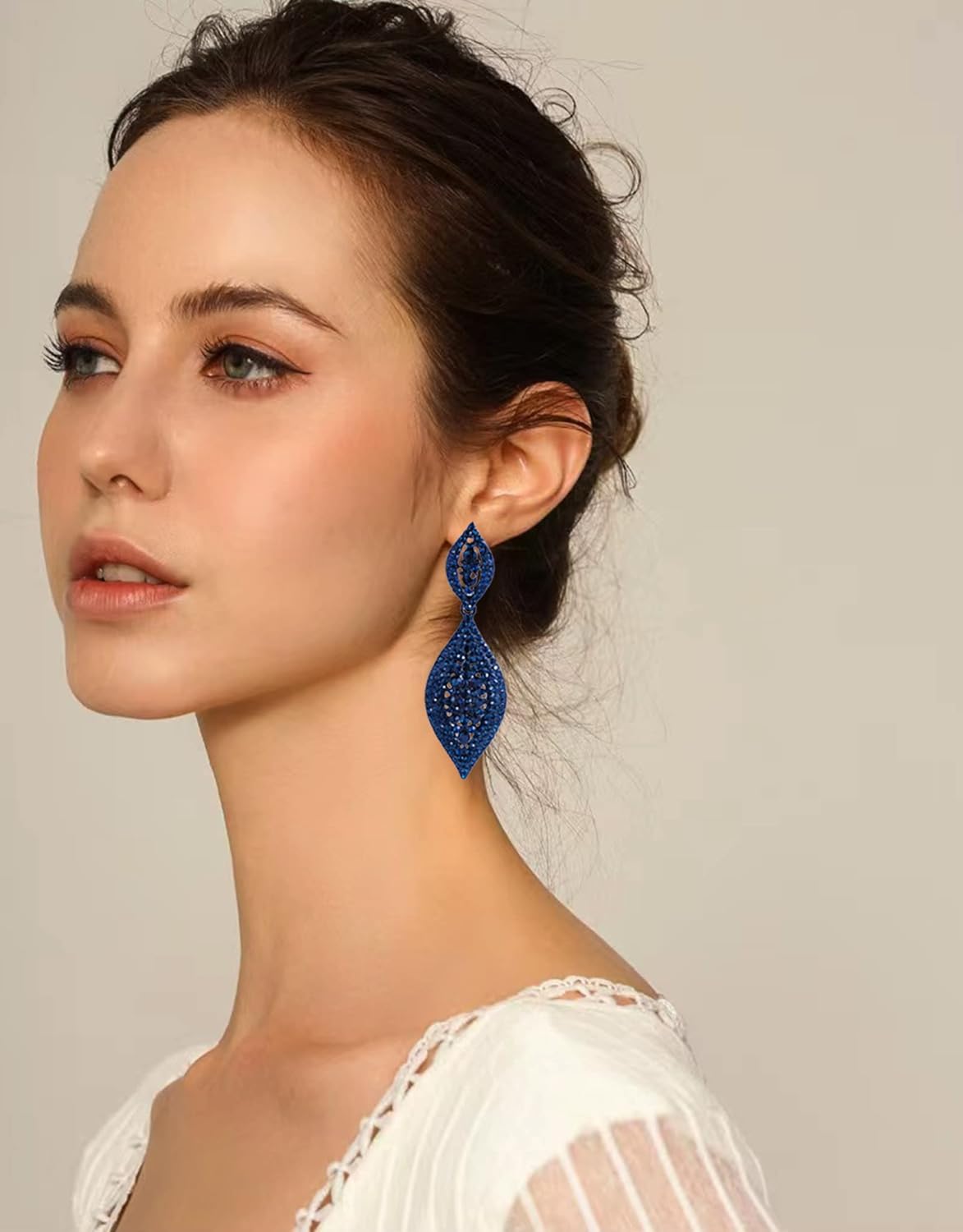 Elegant Rhinestone Dangle Earrings Crystal Wedding Bridal Long Dangling Drop Earrings Chandlier Earrings for Women Bridesmaid - Image 2