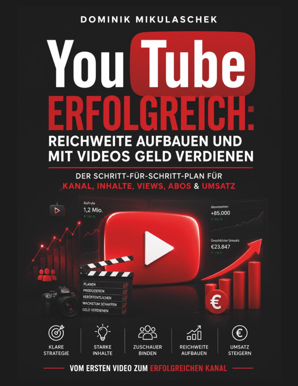 YouTube erfolgreich: Reichweite aufbauen und mit Videos Geld verdienen – Der Schritt-für-Schritt-Plan für Kanal, Inhalte, Views, Abos & Umsatz