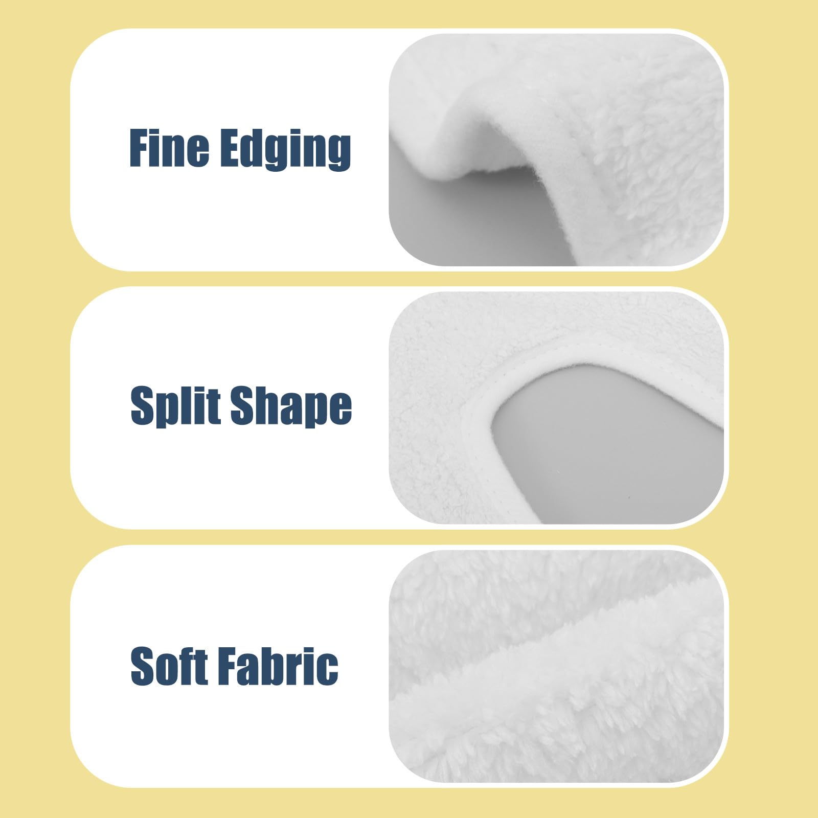 4 Toallas Faciales de Coral Suave Diseño Dividido, Ideales para Masaje y Cuidado Cutáneo, Color Blanco, Paquete de 4 Unidades