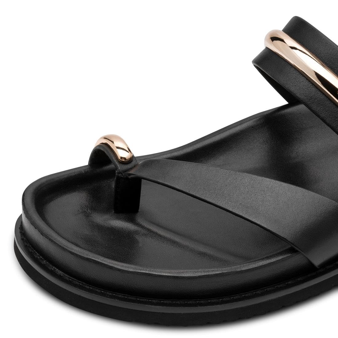 Tamaris Damen Fußbett Pantolette Leder flach