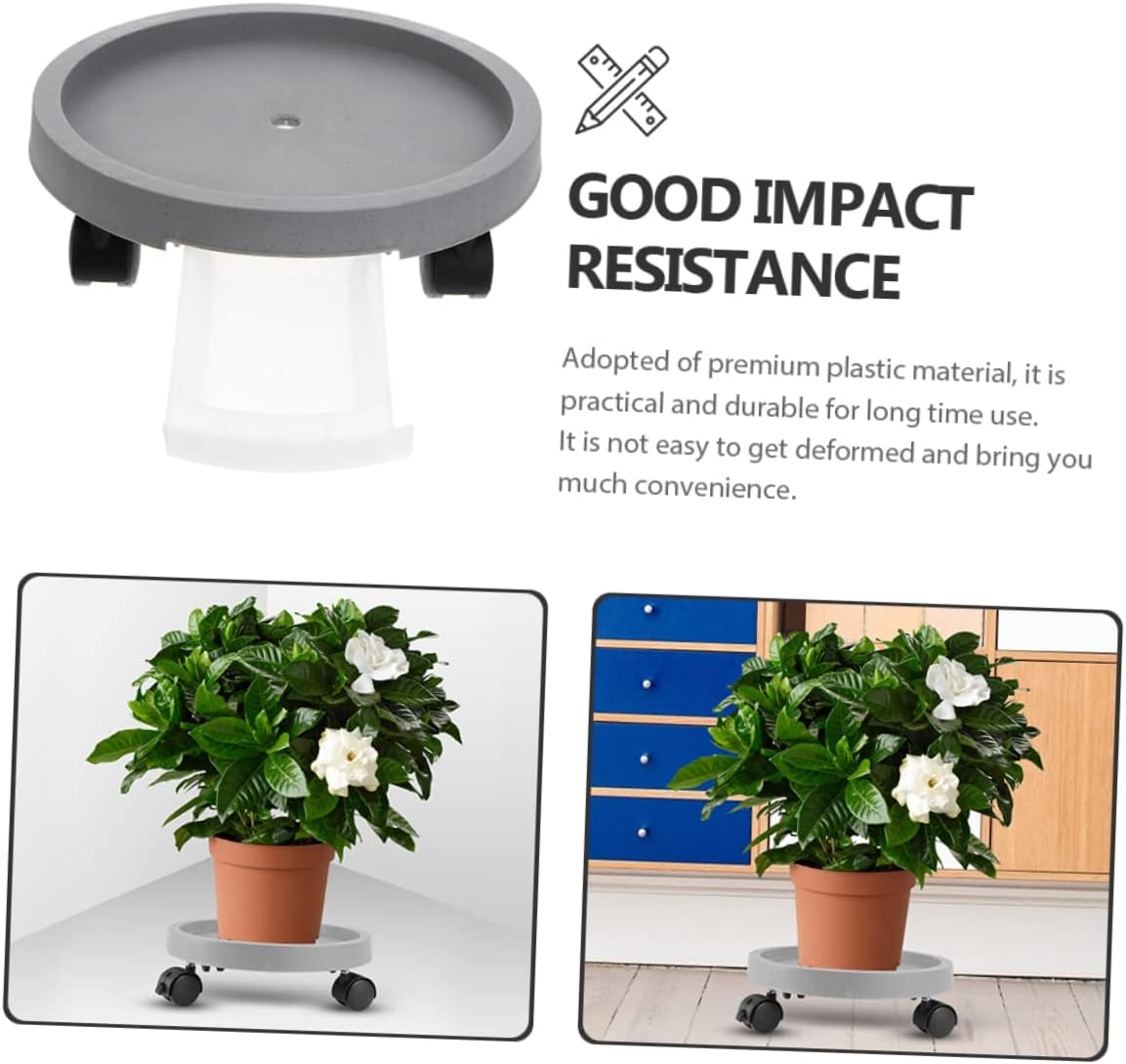POPETPOP Flower Pot Tray with Water Drainage Saucer Mobile Plant Pot Base Durable Easy to Clean for Use Multi Purpose Flowerpot Holder