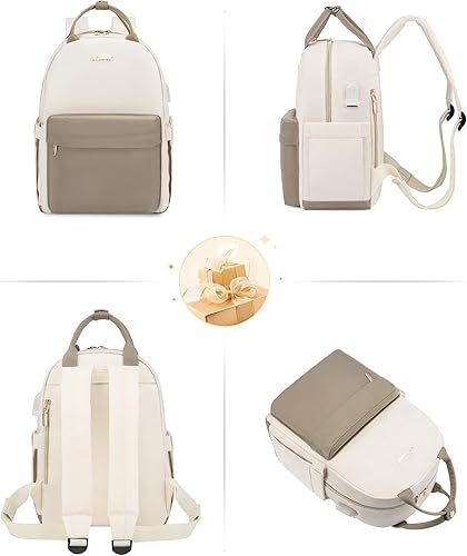 Miniatura 5 de LOVEVOOK Mini mochila para mujer, mochila pequeña, bonita mochila a la moda, Caqui y beige, Moda