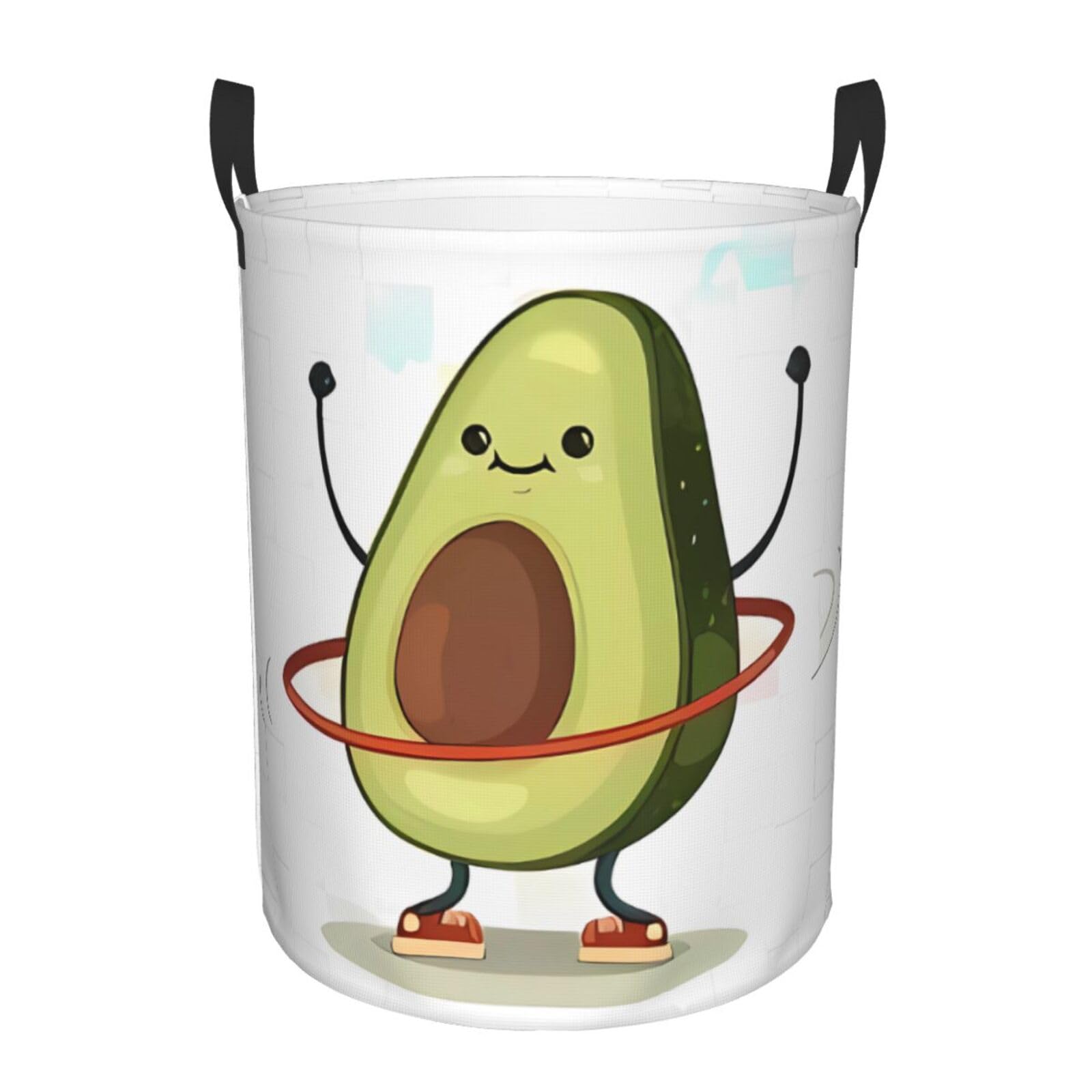 M Circular Hamper Cute Avocado (1) Print for Dirty Clothes