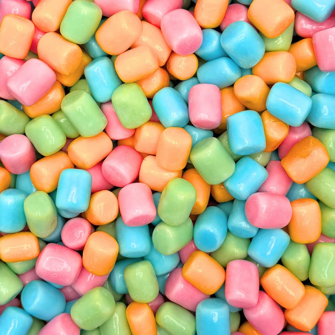 Candy Coated Marshmallow Barrels – 4 Colours – Crunchy Candy Shell & Soft Chewy Center – Colorful Bite-Size Treats – Pick & Mix 16 oz - 1 lbs - 454g