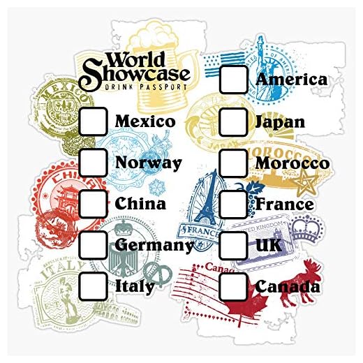Drink Around the World - EPCOT Passport Decal Vinyl Bumper Sticker 5"