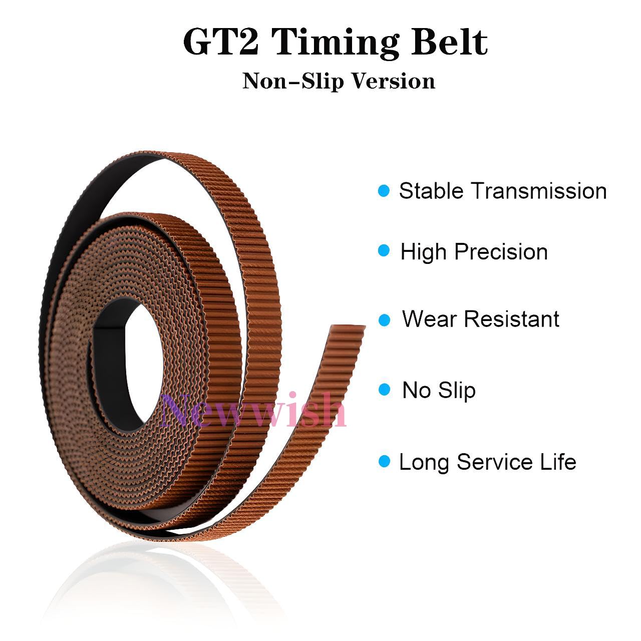 Courroie Crantée GT2 9mm Largeur,Pas 2mm,Courroie de Distribution GT2,Timing Belt 9mm,Renforcée Fibre Verre,Résistante,Surface Dents Nylon pour Voron 2.4 et Autres Imprimantes 3D.(10 mètres)