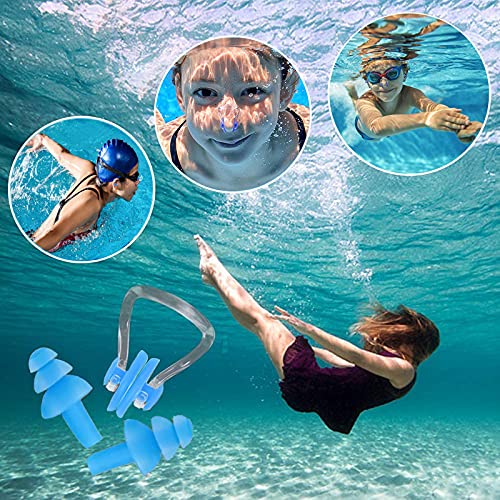 BINXWA Schwimmgurt Für Pool Erwachsene, Einstellbare schwimmtrainer Pool Schwimmgürtel, 4m Pool schwimmgurt gegenschwimm, für pooltrainer/Erwachsene(Inklusive ohrstöpsel und nasenklammer)