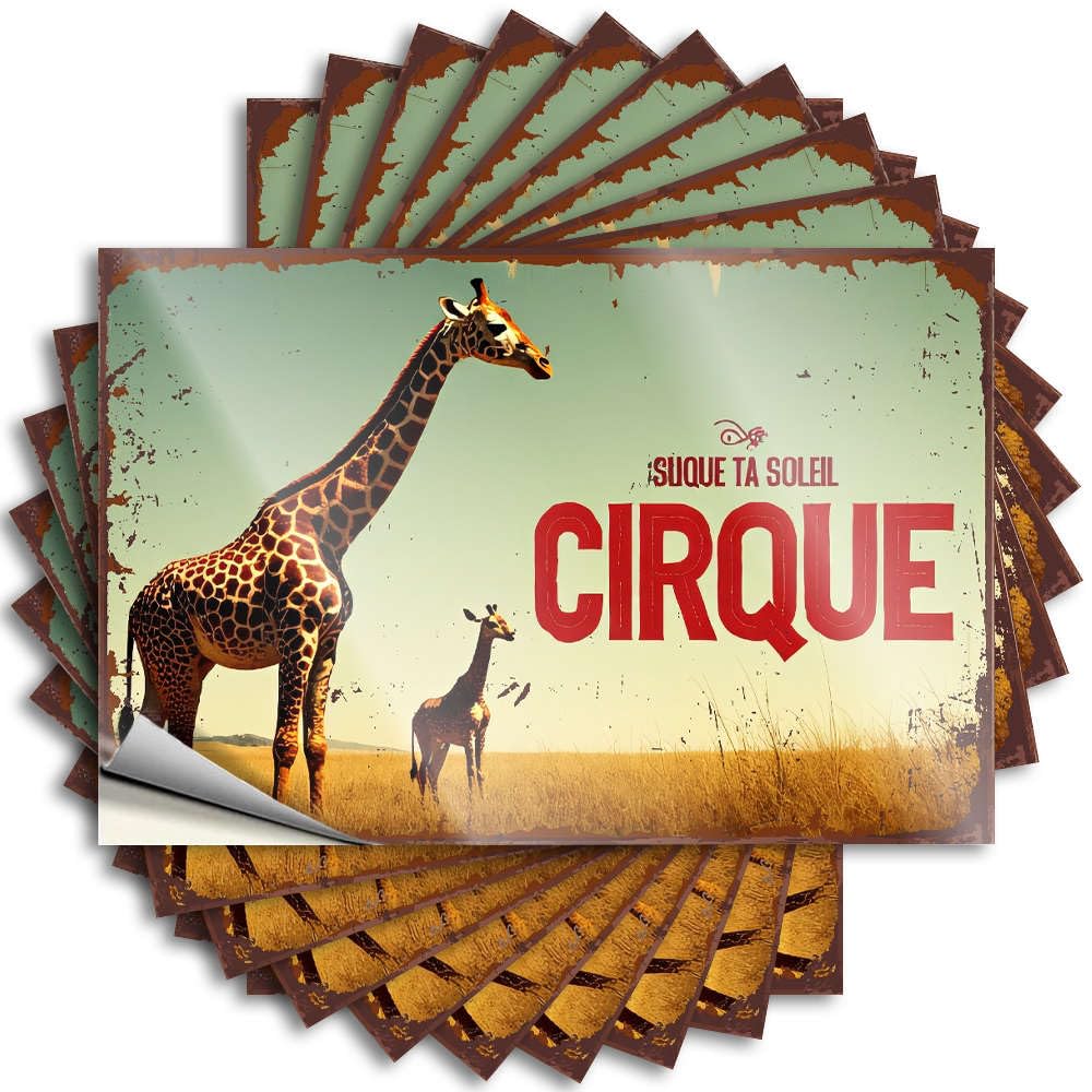 Lettering Sticker Space Room Decor Peel and Stick - Sunbathe in The Circus. Tumbler Optical Illusion Waterproof Vinyl for Checkered(8X12CM)