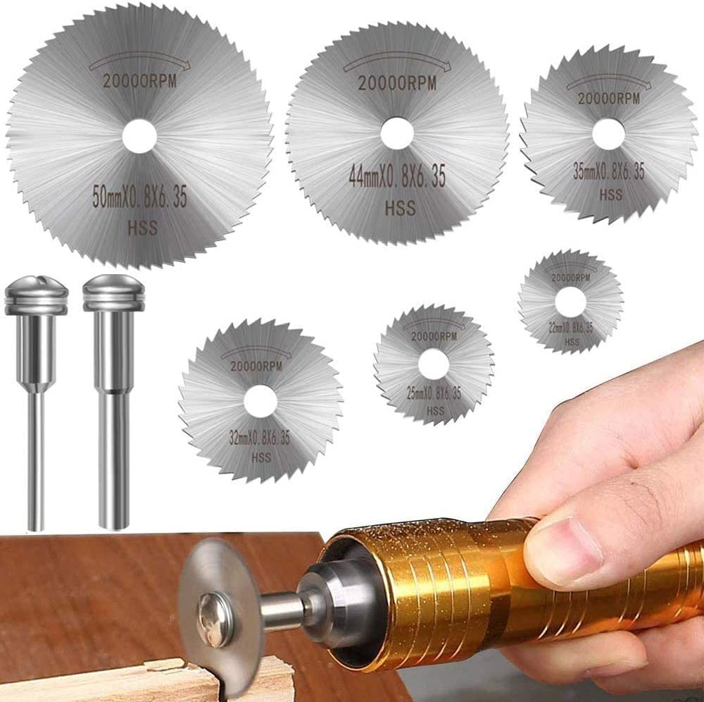Up to Date Products & Tools 6 Pcs 5x Mini HSS Circular Saw Disc Blade Rotary Cutter 1x Mandrel = 6 Pcs For Metal Cut Tool Set By Mr. DIY Crafts (B0BQWDG2GQ) Amazon Price History, Amazon Price Tracker