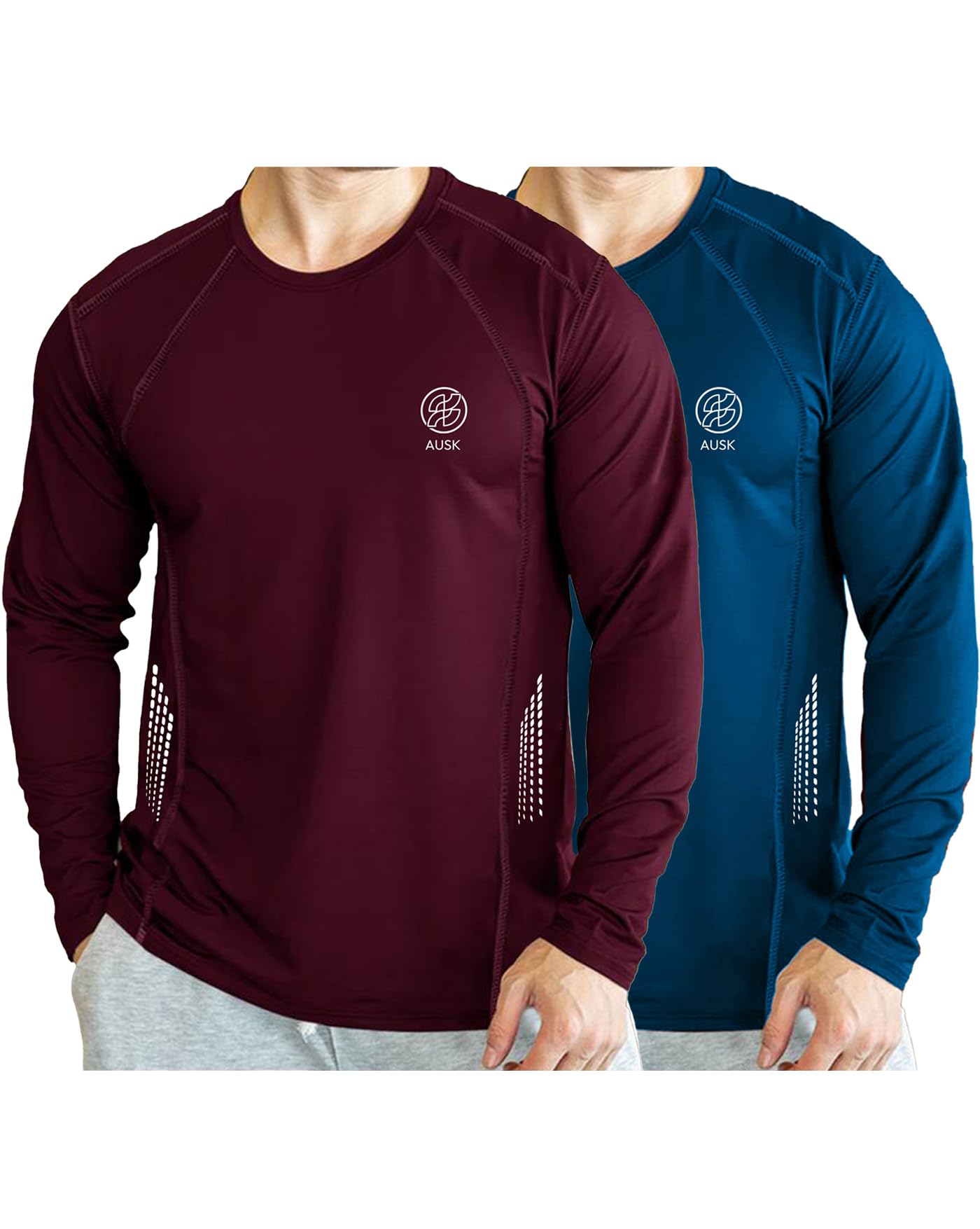 AUSK Men Polyester Tshirt || Mens Full Sleeve Sports Regular Fit T-Shirt