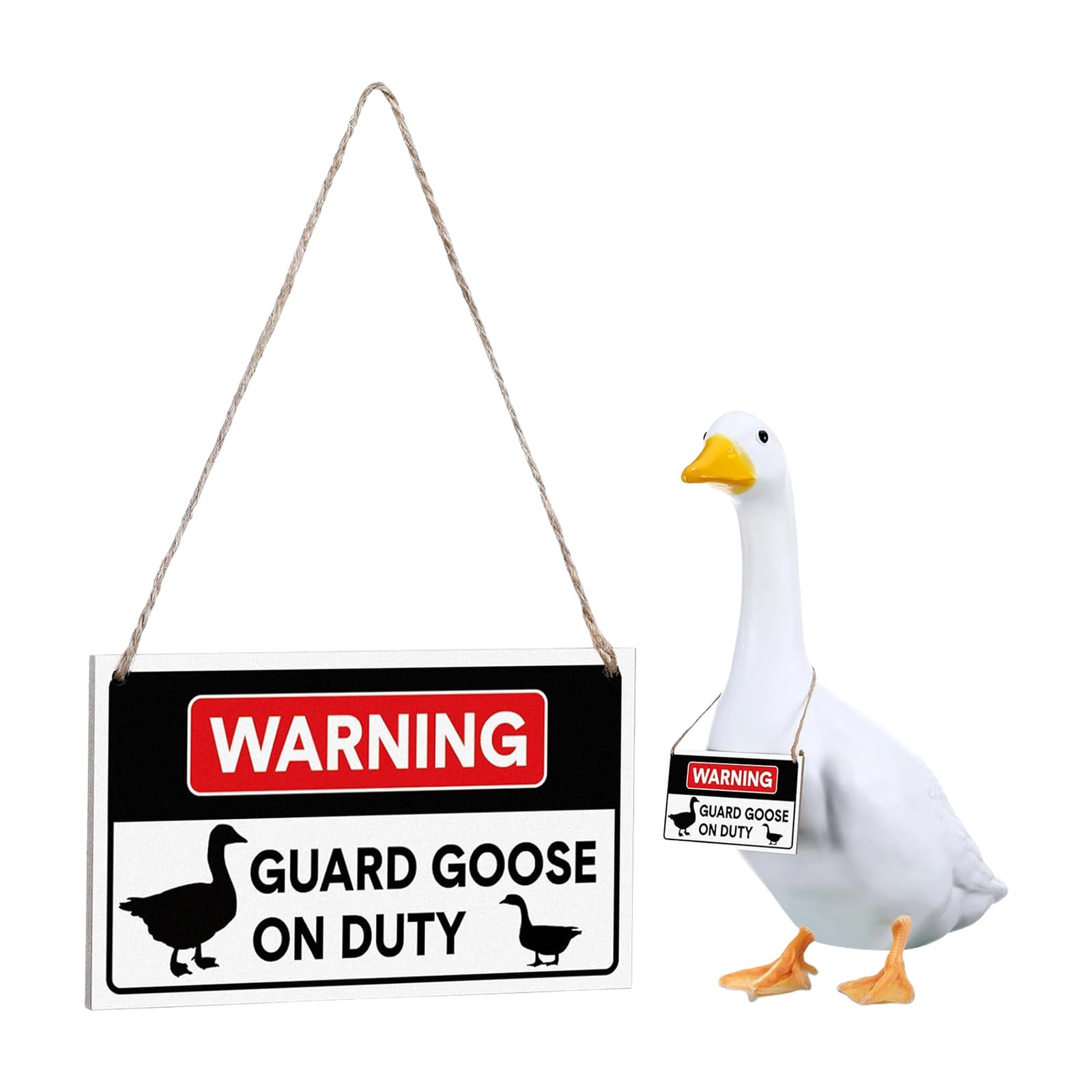 Watch Geese Warning Sign Weatherproof Wooden Plaques for Garden & Porch Decoration Front Door Sign