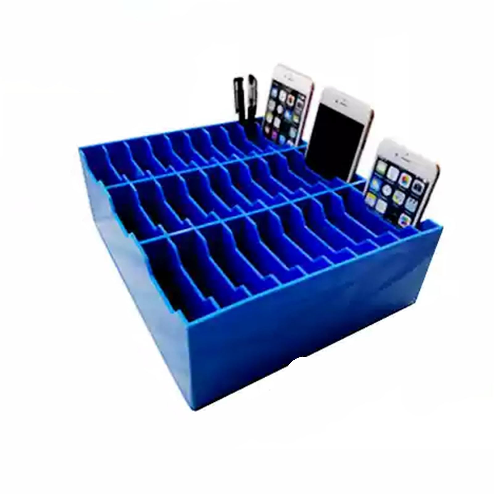 Mobile Phone Storage Cabinet 30-grid Mobile Phone Storage Box Desktop Mobile Phone Storage Cabinet,Open Storage Sturdy and Durable Easy to Clean,Suitable for School Restaurant Office Factory(Color 7)