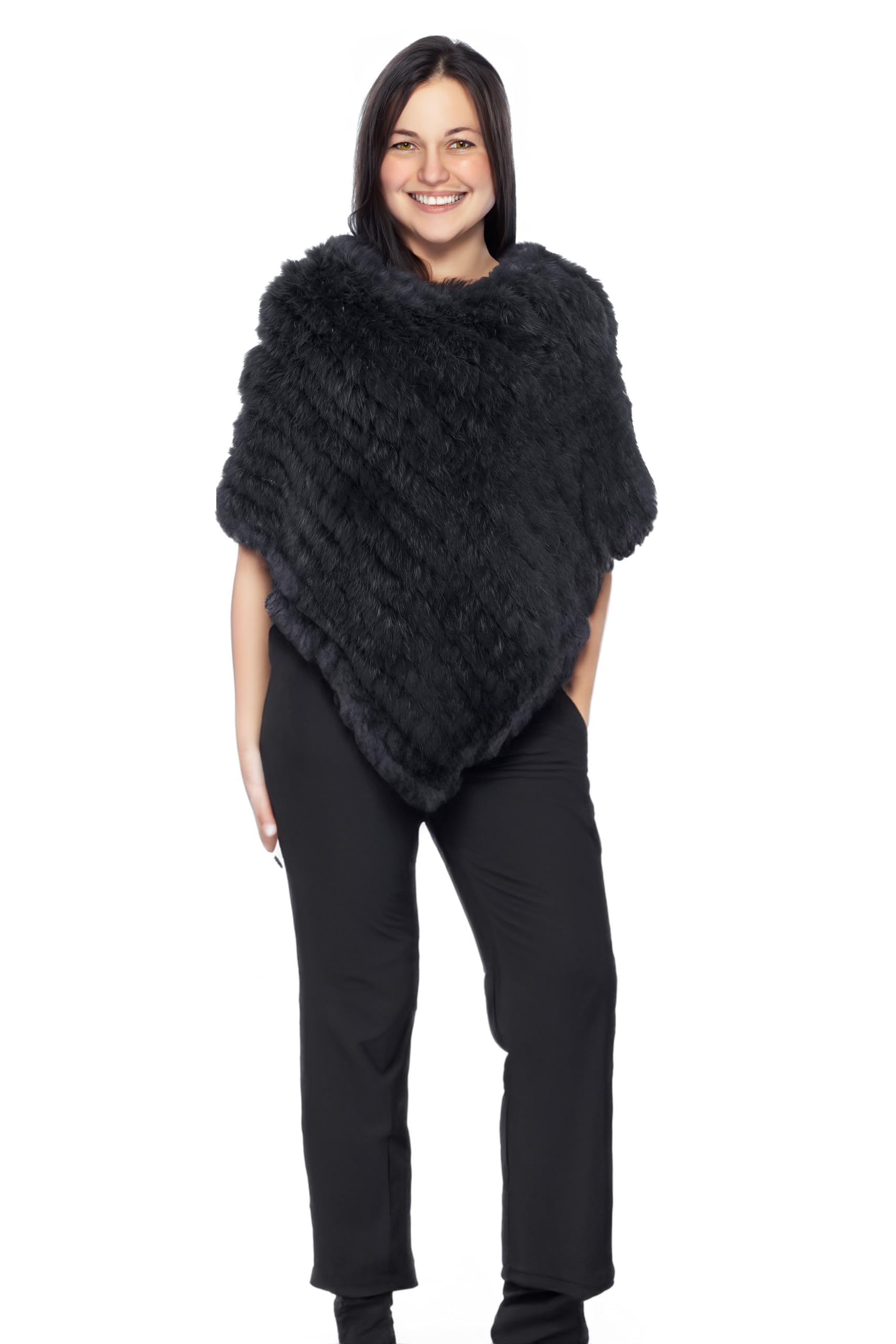 HEIZZI a Maglia Genuino Genuino Poncho Pullover