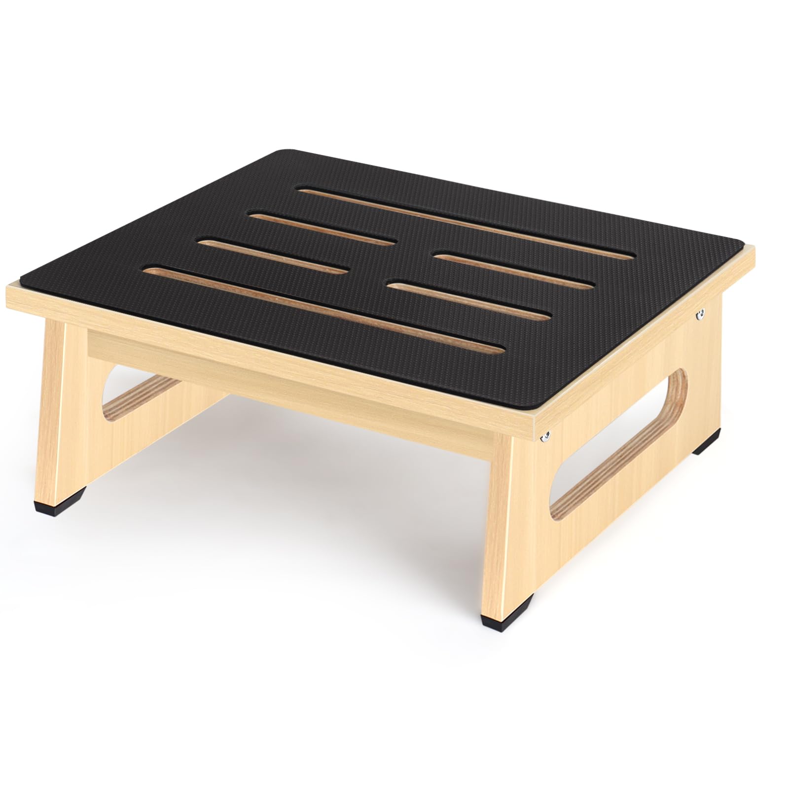 Natree Natural One Step Stool For Adults Seniors With Non-Slip Rubber Stepping Surface, Heavy Duty Wooden Step Stool With 450 Lbs Capacity Bed Steps For High Beds Bathroom Bedroom Kitchen (, 5.5Inch/14Cm)