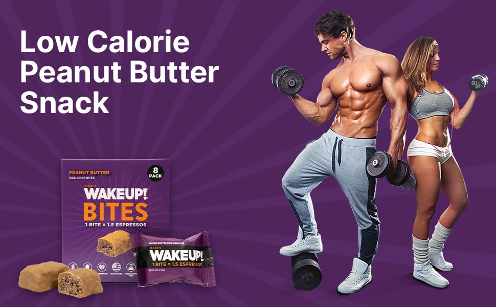 Image of WAKE UP! Caffeinated Protein Bites - VALUE PACK - 6 Cartons (48 Bites) 3 Peanut Butter & 3 Dark Chocolate Proprietary Blend with 175mg Caffeine (1 Bite = 1.5 Espressos) Boosts Focus & Clarity - Gluten-Free, Vegetarian, Kosher