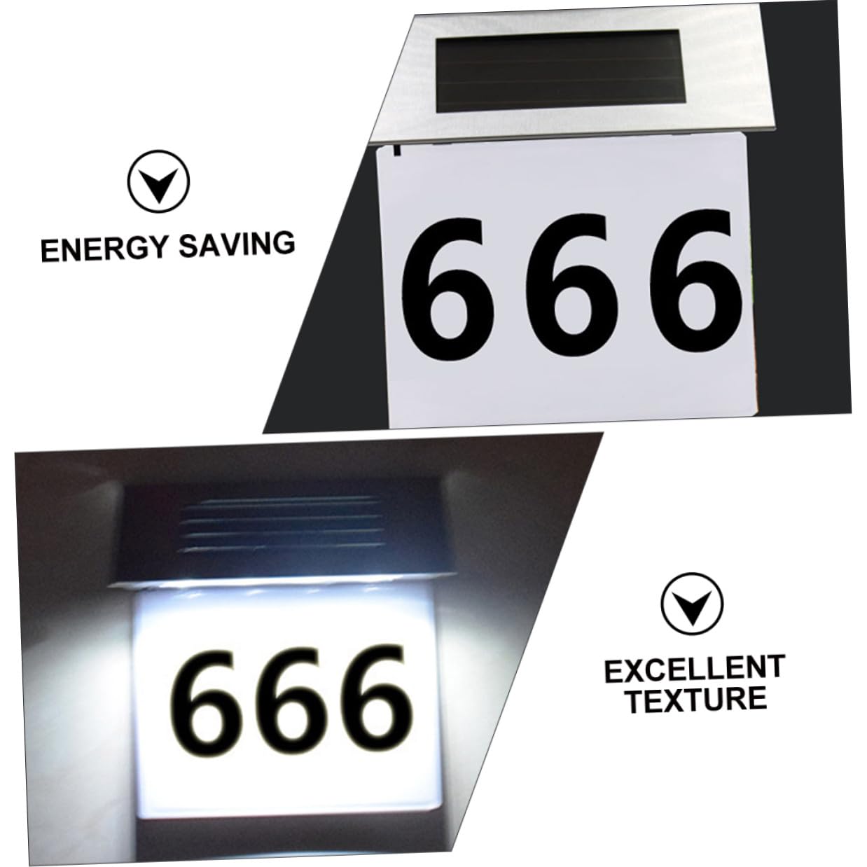 2 pezzi Lampada Solare per Numero Civico da Esterno LED Luci con Rilevatore di Movimento Applique Solare per Parete Giardino Risparmio Energetico e Facile Installazione