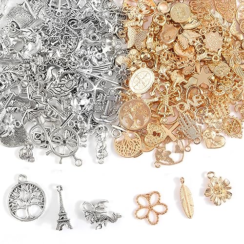 JSMTKJ 200 Stück Charms Anhänger, Armbänd Ketten Ohrringe Selber Machen...