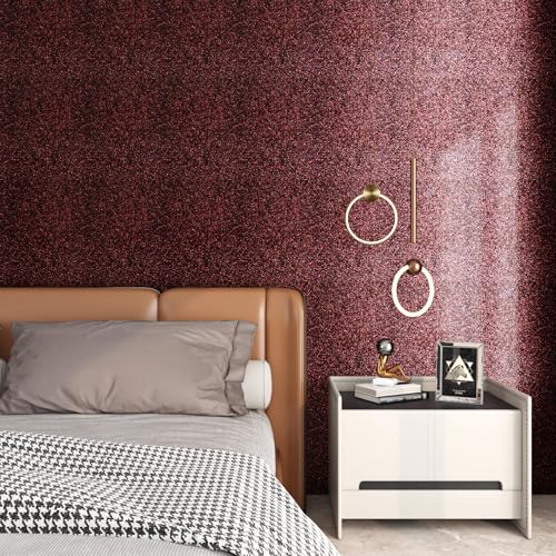 FunStick Thick Dark Purple Glitter Wallpaper Peel and Stick Iridescent Red Purple Glitter Contact Paper for Cabinets Drawers Countertops Waterproof Removable Wallpaper for Bedroom Walls Crafts 16"x80" by FunStick - Image 3