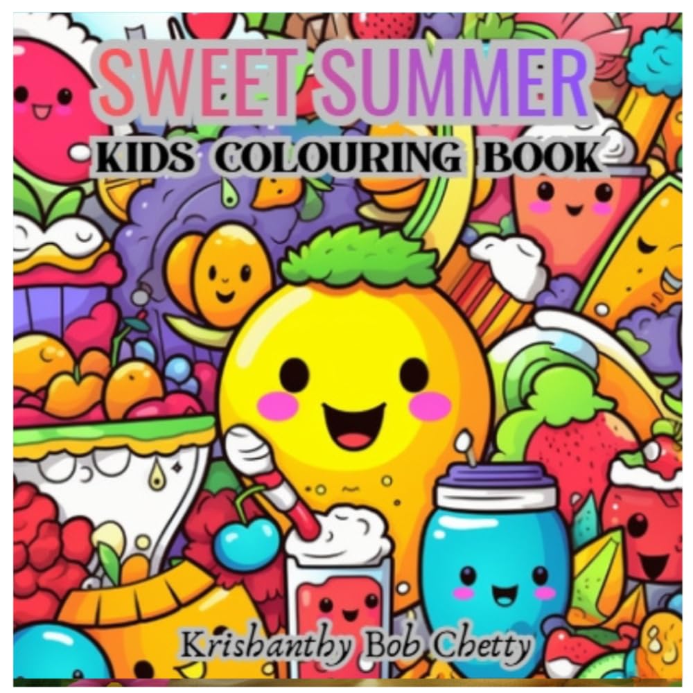 Sweet Summer Kids Coloring Book: Coloring book for Kids featuring Relaxing Sweet Summer Characters with Bold, Easy and Simple Designs