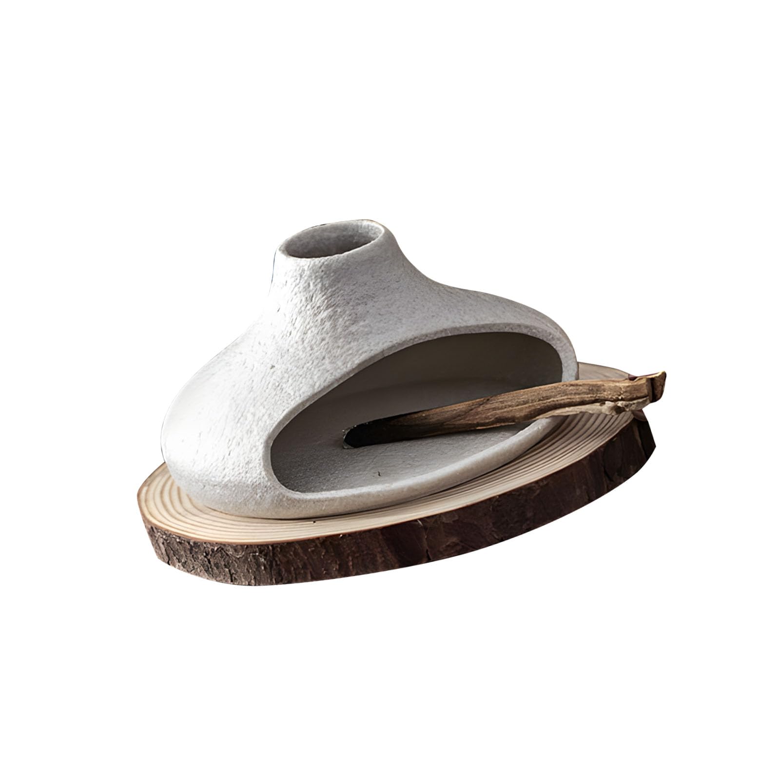 Hsioluted Delicate Clay Scent Container Safe for Herbal Sticks and Cones Perfect for Mindful Gifts Ceramic and Wood Stove
