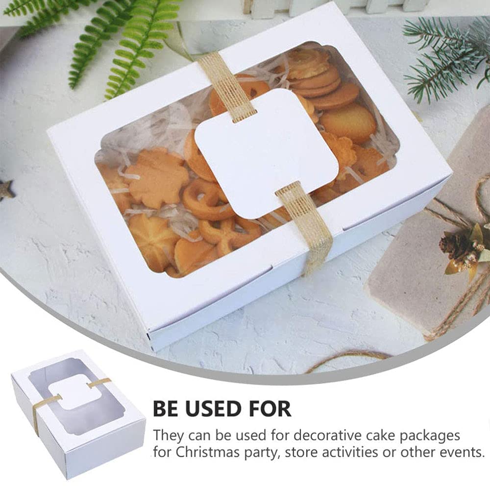 Cookie Geschenkdozen, 12 stuks met venster taartdoos, wit papier koekendoos, bakkerijdozen met venster, witte koekjesdozen met venster, voor thuisfeest, verjaardagsvieringen en picknick, wit