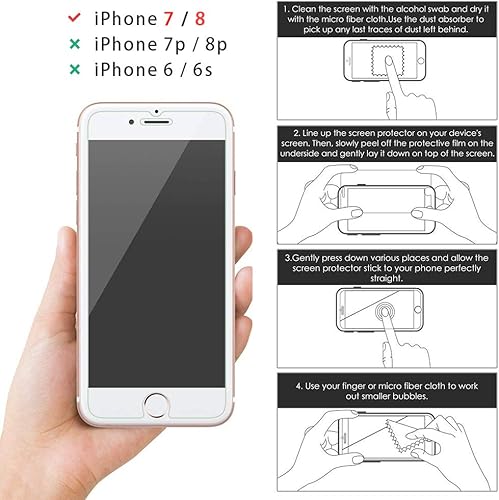 Miniatura 7 de SUPBEC - Funda para iPhone 78  SE 2 con porta tarjetas y vidrio templado para proteger la pantalla (2 unidades), funda de silicona TPU a prueba de