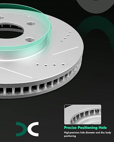 Miniatura 1035 de SCITOO Juego de 2 frenos de freno ranurados traseros para Chrysler Town & Country, 08-16 para Dodge Grand Caravan, 09-13 para Dodge Journey, 12-15