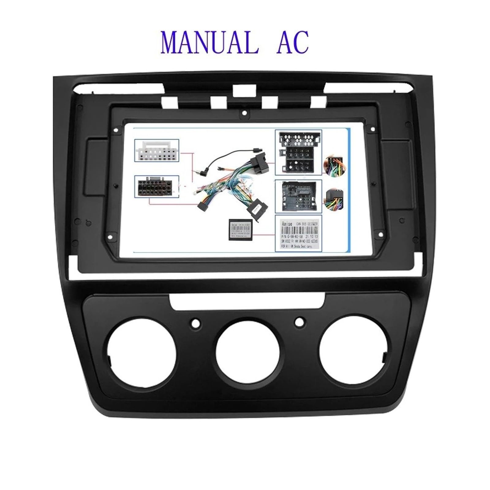 Fascia Marco Marco Fascias Radio Coche Arnés Panel 10 Pulgadas Adaptador Cable Alimentación Kit Decodificador Canbus para Skoda para Yeti 09-17 Juego Panel Radio