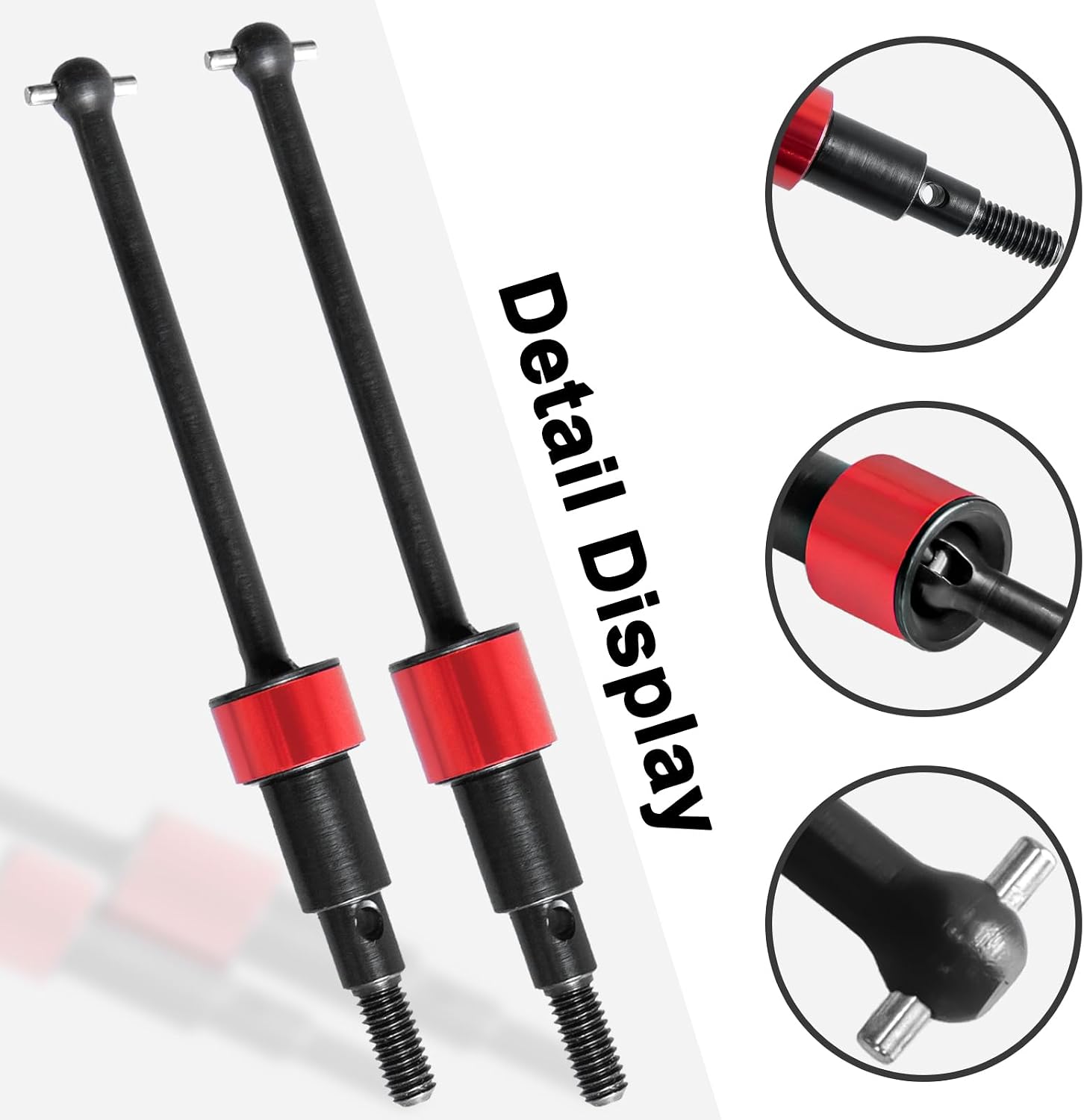 LRFHL Steel CVD Driveshaft Front Rear RC Drive Shafts Upgrade Parts for Arrma 1/18 Granite Grom 1/14 Typhon Grom RC Car (Black)