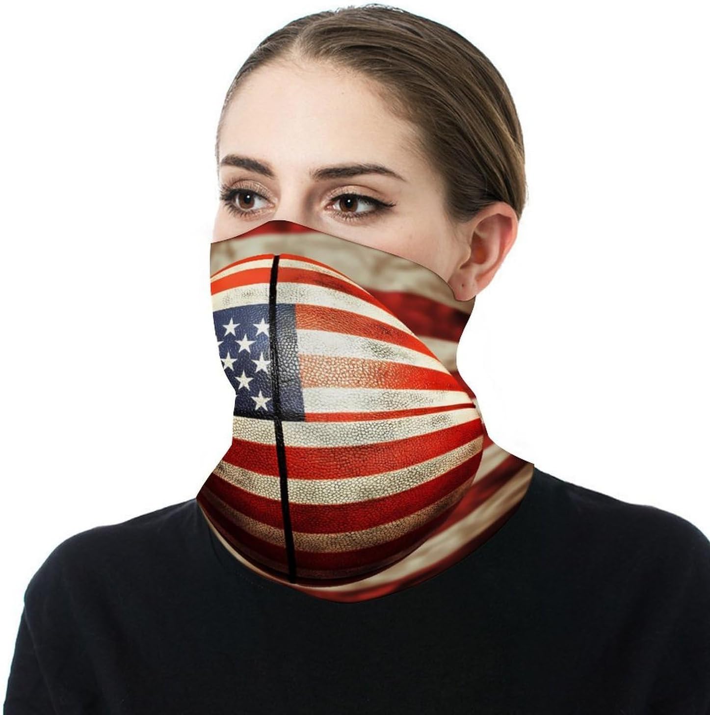 USA Flag Basketball Face Cover Neck Gaiters for Men Women Sun Protection Mask Scarf Hiking Bandana