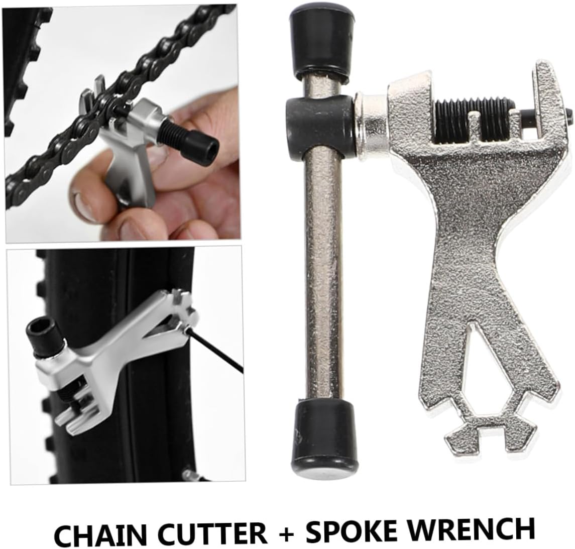 Luxshiny Bike Spoke Wrench Tool Kit 5pcs Steel Rim Corrector Set with Chain Breaker for Bicycle Wheel Repair and Maintenance