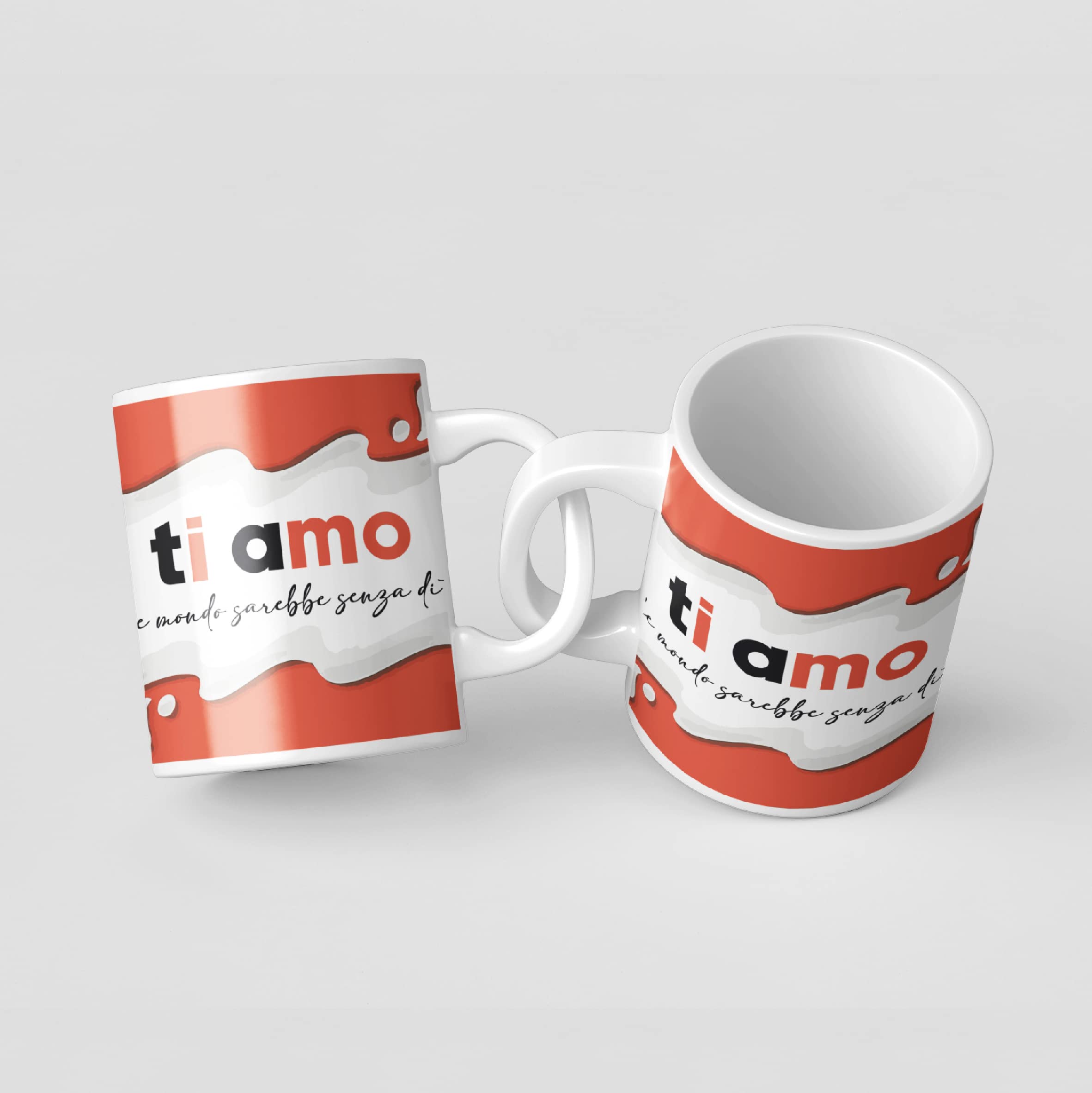 Tazza In Ceramica Effetto Marmo 400ml Con Scritta "È Iniziato Con Un Messaggio" - Regalo San Valentino Per Fidanzati, Con Cucchiaio E Coperchio