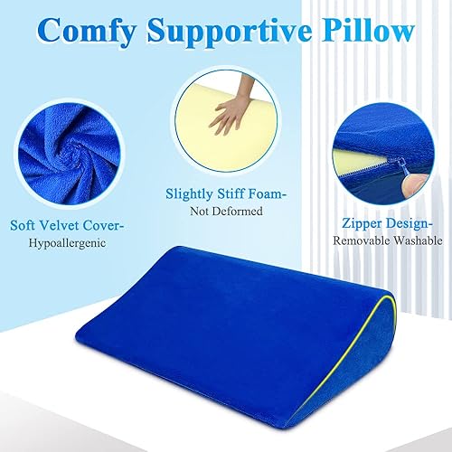 Miniatura 4 de Almohada de cuña para después de la cirugía, almohada de espuma de reflujo ácido, cuña de cama para dormir, inclinación, triangular, cuña, soporte