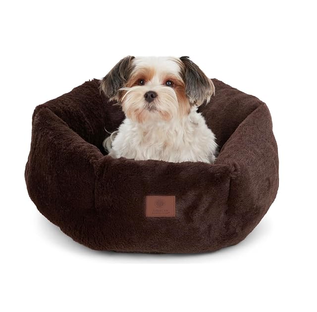 American Kennel Club Cama Redonda de Felpa para Perro